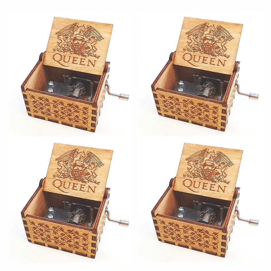 Handmade Mechanical Music Box - Classic Hand-Crank Wooden Box