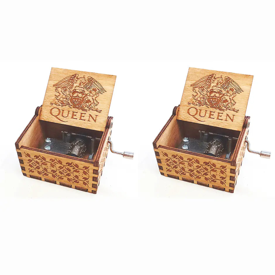 Handmade Mechanical Music Box - Classic Hand-Crank Wooden Box