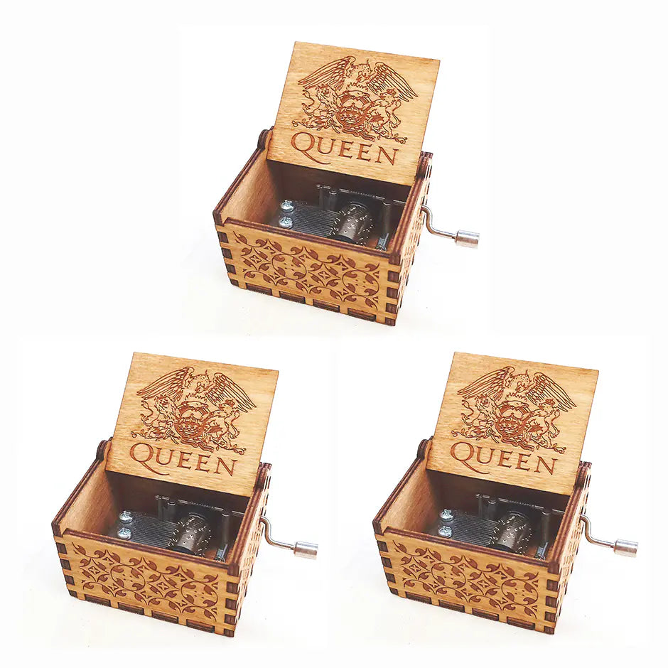 Handmade Mechanical Music Box - Classic Hand-Crank Wooden Box