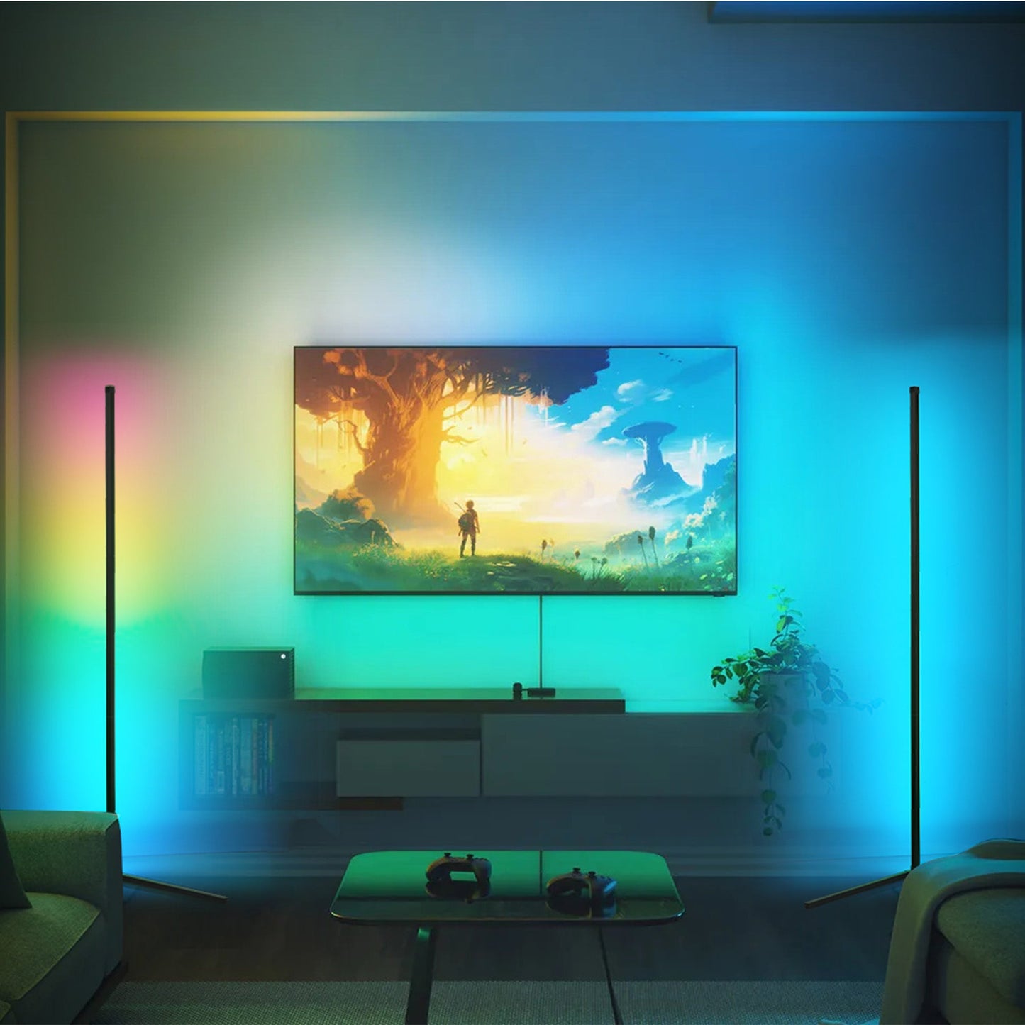 RGB Corner Floor Lamp, Support App, Music Sync-4