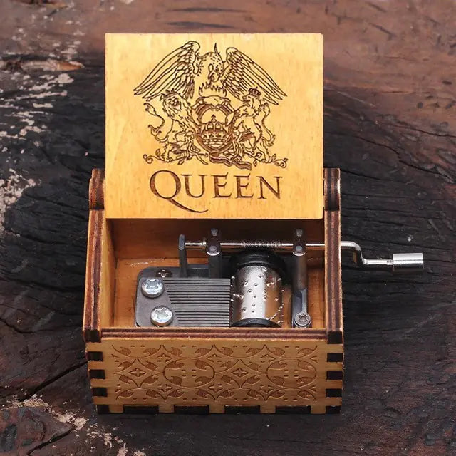 Handmade Mechanical Music Box - Classic Hand-Crank Wooden Box