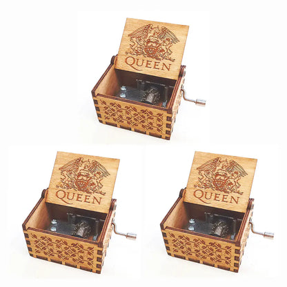 Handmade Mechanical Music Box - Classic Hand-Crank Wooden Box