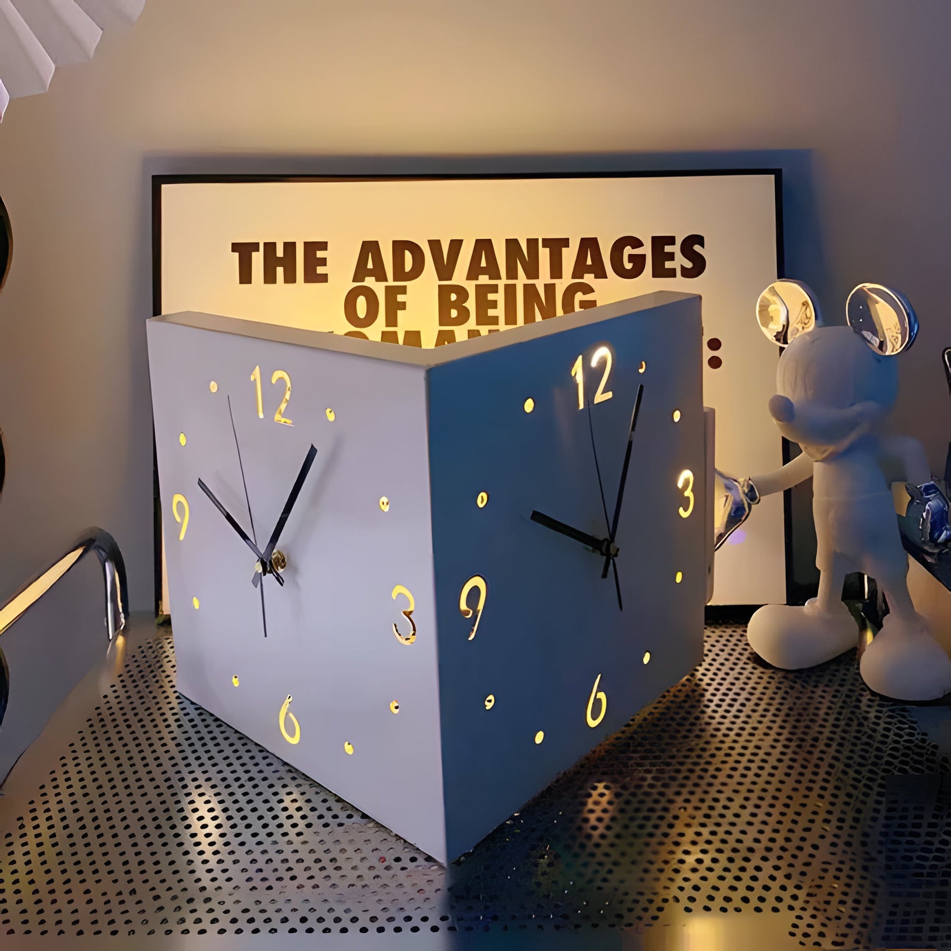 Voice Sensor Backlit Corner Clock-4