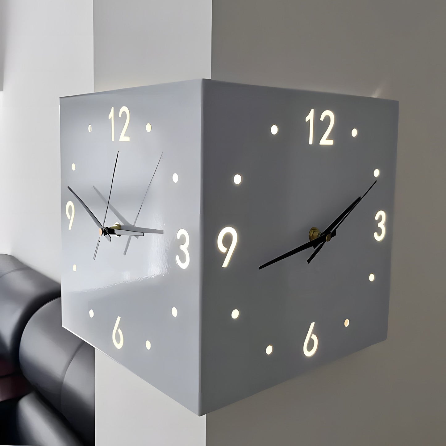 Voice Sensor Backlit Corner Clock-3