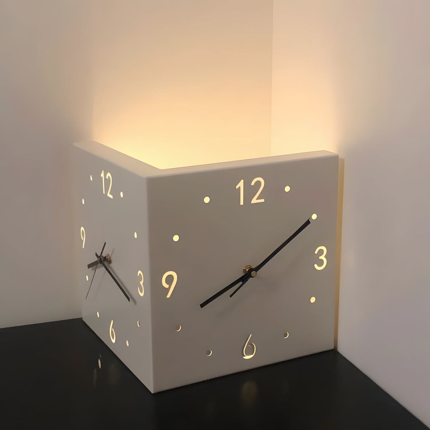 Voice Sensor Backlit Corner Clock-2